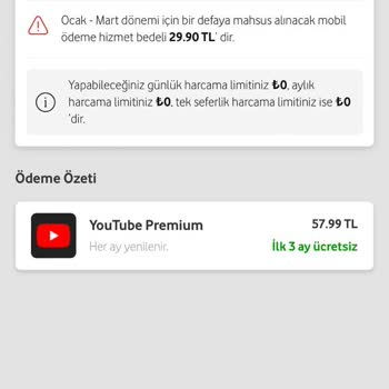 Vodafone Hediye Youtube.com Premium 3 Aylık Üyelik