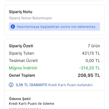 Migros Siparişi Saatinin Dışında Getirip Keyfine Göre İptal Etmesi!