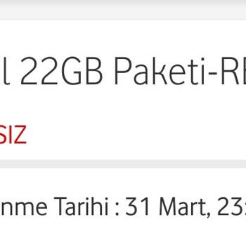 Vodafone 22 GB Red-0214 Tarife Uyuşmazlığı Ve Anlaşmazlığı