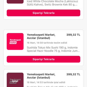 Yemeksepeti Market Yanlış Gelen Sipariş Ve İade İle İlgilenmemeleri