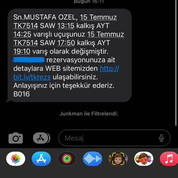 Türk Hava Yolları Uçak Biletlerimi Bilgim Dışında Değiştiriyor.