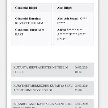 20 Gündür Kartım Gelmiyor Kuryenet'ten Şikayetçiyim