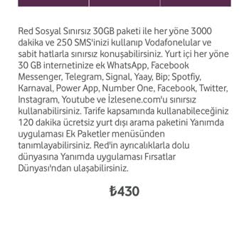 Vodafone Tarifesini Yanlış Bildiriyor