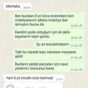 Albimo Mobilya Yedek Parça Desteği Yok
