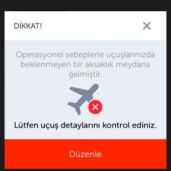 THY- Operasyonel Sebep Bahanesi İle Bilet İptaline Yönlendirmesi