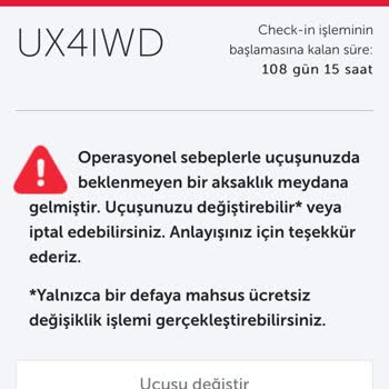 THY- Operasyonel Sebep Bahanesi İle Bilet İptaline Yönlendirmesi