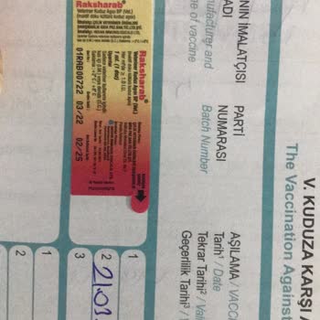 Tarım ve Orman Bakanlığı Tarım Ve Orman Müdürlüğünde Kullanılan İran Aşısı Yan Etkileri