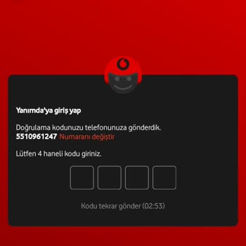 Vodafone Yanımda Uygulaması Kod Gelmiyor