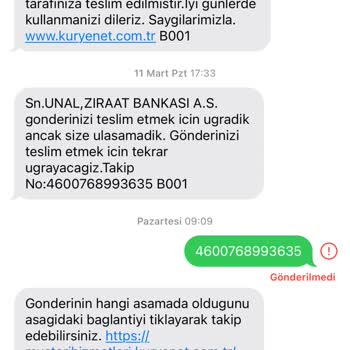 Kuryenet Kart Teslim Edilmedi