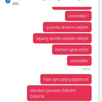 Yemek Sepeti Sipariş İptali