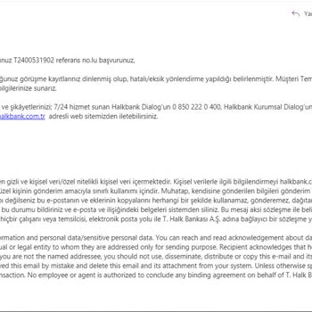 Halkbank Müşteri Hizmetleri Yanlış Bilgi