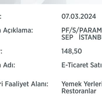 Yemek Sepeti PF/S/PARAM