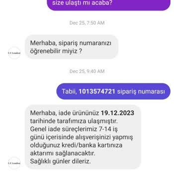 Cz London İsimli Markadan Alamadığım Ücret İadesi