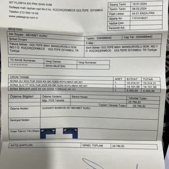 Enza Home Yataş Grup Sattıkları Ürünün Arkasında Durmuyor