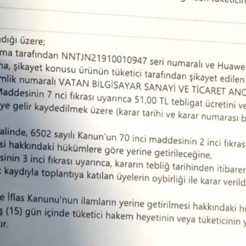 Vatan Bilgisayar'ın Mahkeme Kararına Aykırı Şekilde Mağdur Etmesi