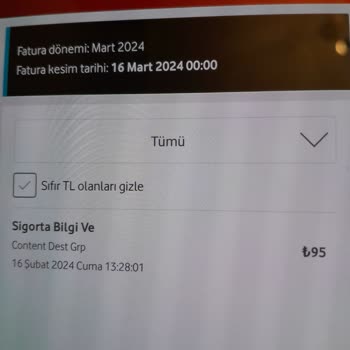Vodafone İznim Olmadan Ücret Kesintisi Yapılması