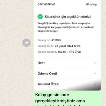 Qafiye Prive İade Talebi / Müşteri Hizmetleri İlgisizliği