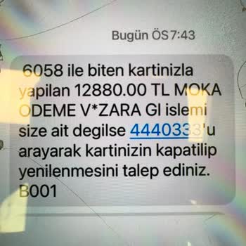 Moka Ödeme Ve Zara Giyim Firması Usulsüz Çekim