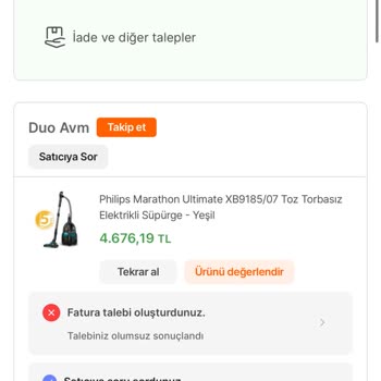 Hepsiburada Dan Alınan Süpürge