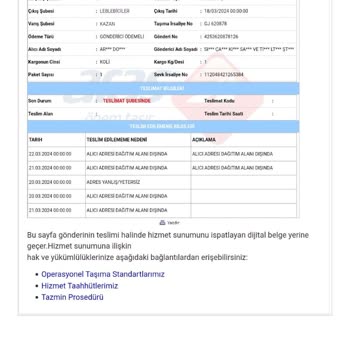 Kahramankazan Aras Kargo Teslimat Sorunları Ve Müşteri Mağduriyeti