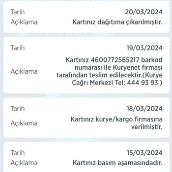 Kuryenet Kartım Nerede Dağıtma Çıktı Olarak Gözüküyor