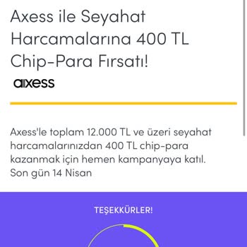 Akbank Axess Seyahat Kampanyası Çip Para Vermedi