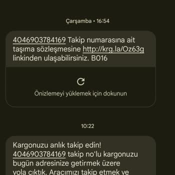 Aras Kargo - Şüpheli Mesaj Gelmesi