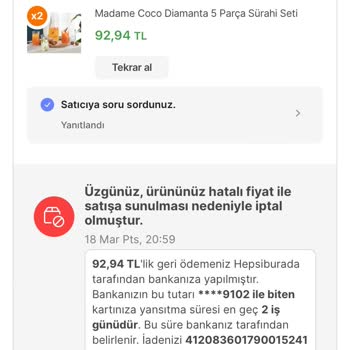 Madame Coco Yanlış Fiyat İptali