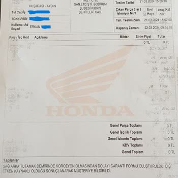 Honda Motosiklet Honda Forza 250 Defolu Üretim Ve Fabrikadan Kullanıcı Hatası Cevabı