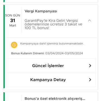 Garanti Bankası Vergi Ödemeleri Kampanyası