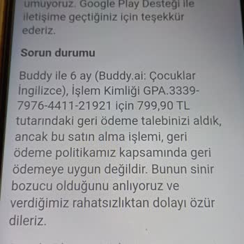Buddy.ai Ücret İademi Alamıyorum