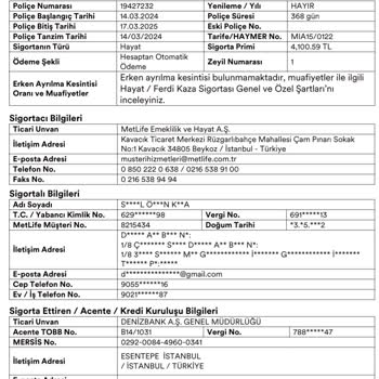 Denizbank Hayat Sigortası Ücret İadesi