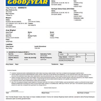 Goodyear Kayseri Ateş Akü Lastik Bayinden Aldığım Lastik Hakkında