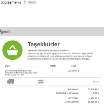 Dyson Sipariş Ettiğim Ürünü Göndermiyor!