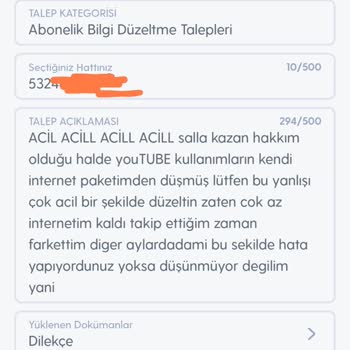 Turkcell Fatura Ve Hediye Paket Sorunu
