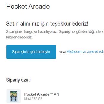 Pocket Arcade (pocketarcadetr.com) Pocket Arcade Ürün Ulaşmadı Ve Paramı İade Etmiyorlar