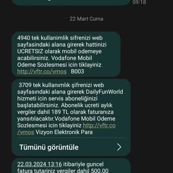 Vodafone Haberim Dahi Olmadan Kesilen Para...