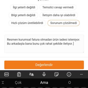 Trendyol Kurumsal Fatura Düzeltme Talebini Gerçekleştirmiyor