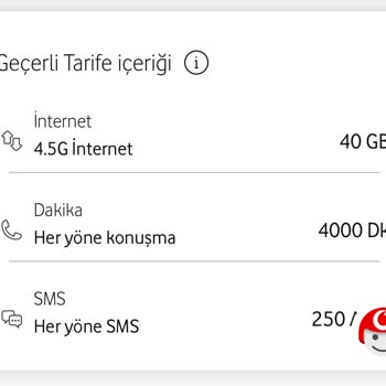 Vodafone Red'li 40 GB Paketi