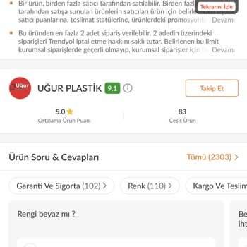 Trendyol Ürün Satışı Var Ürün Yok