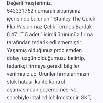 Pazarama Kendi Stoğunu Takip Edemeyen Satıcının Sipariş İptali