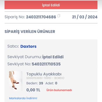 LCW Siparişimi Ürün Yok Diye İptal Etti