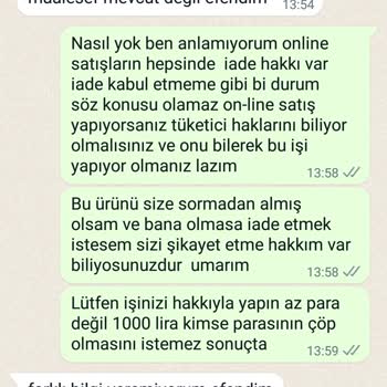 Sehrimodabutik İade Şikayeti