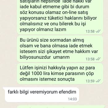 Sehrimodabutik İade Şikayeti