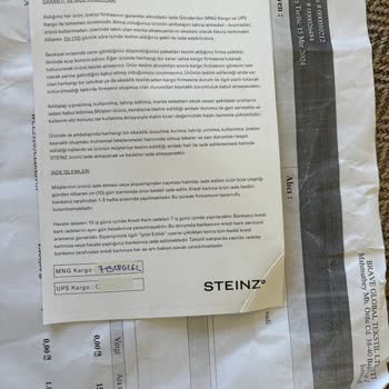 Steinz Siparişimi İade Edemedim. Telefonlara Düzgün Cevap Verilmiyor