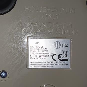 Karaca Hatır Hüp Kahve Makinesinin Dibinin Tutması.