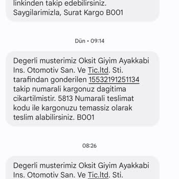 Sürat Kargo Kargo Teslimatı Sorunu