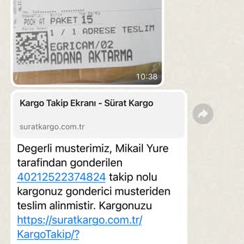 Sürat Kargo Gıda Ürünümün Geç Teslimatı Ve Kaba Tutum