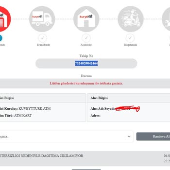 Kuryenet Adres Yetersizliğinden Kartım Gönderilmiyor