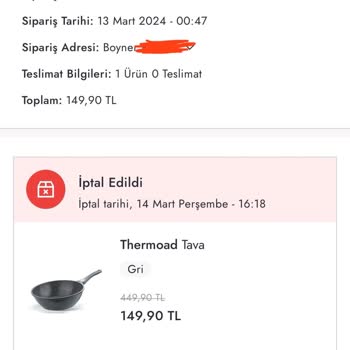 Boyner Haber Vermeden Sipariş İptal Ediyor!